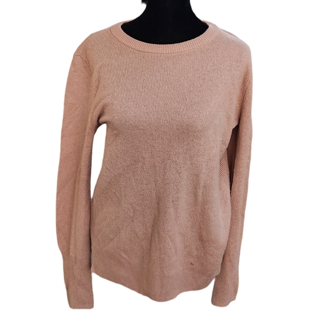 Halogen 100% Cashmere Sweater Tan Beige Crewneck Pullover Size M